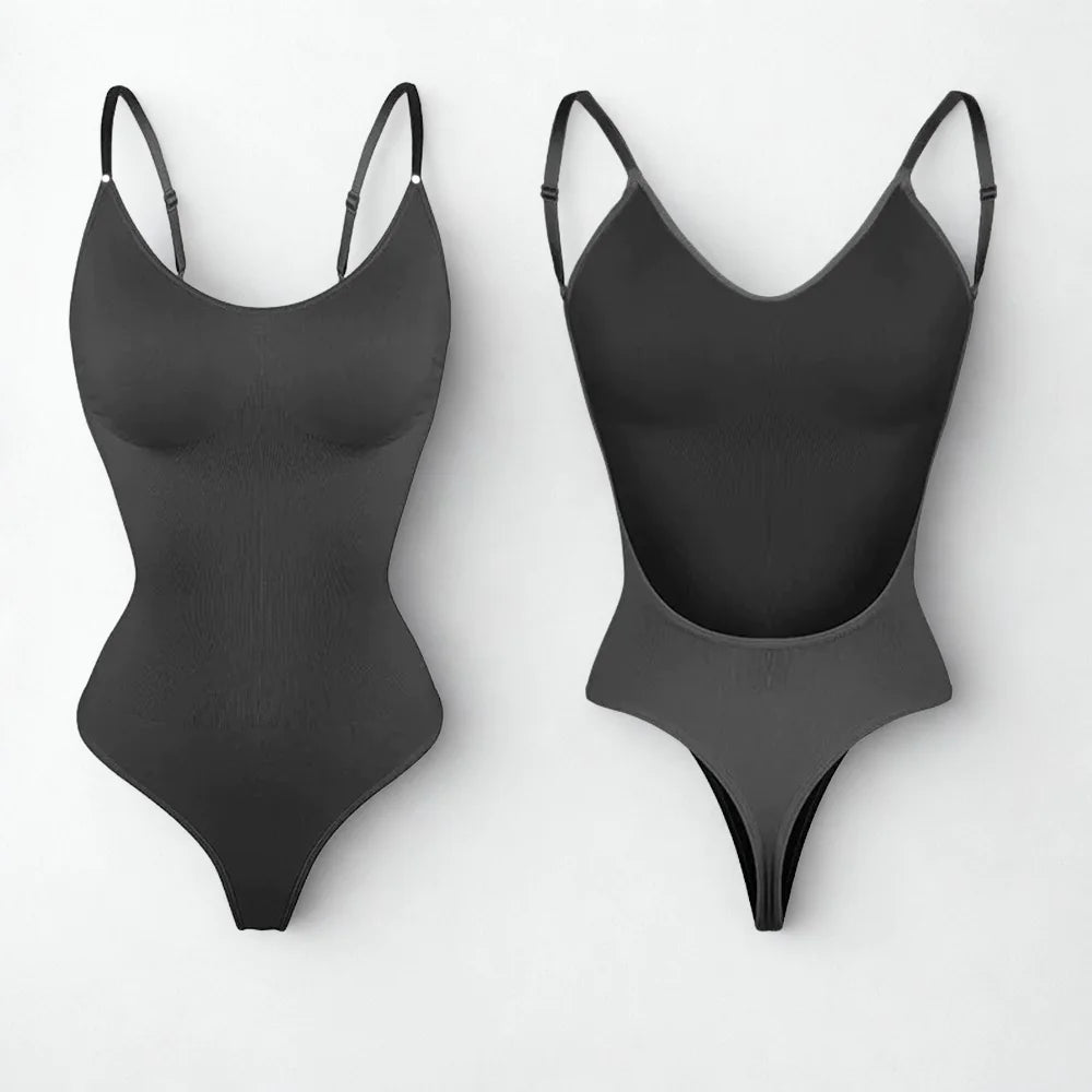 Two black swimsuits on a white background